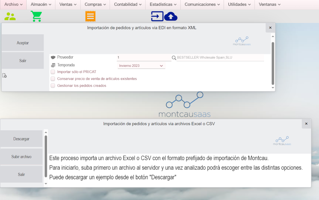 Importación o creación de artículos automática
